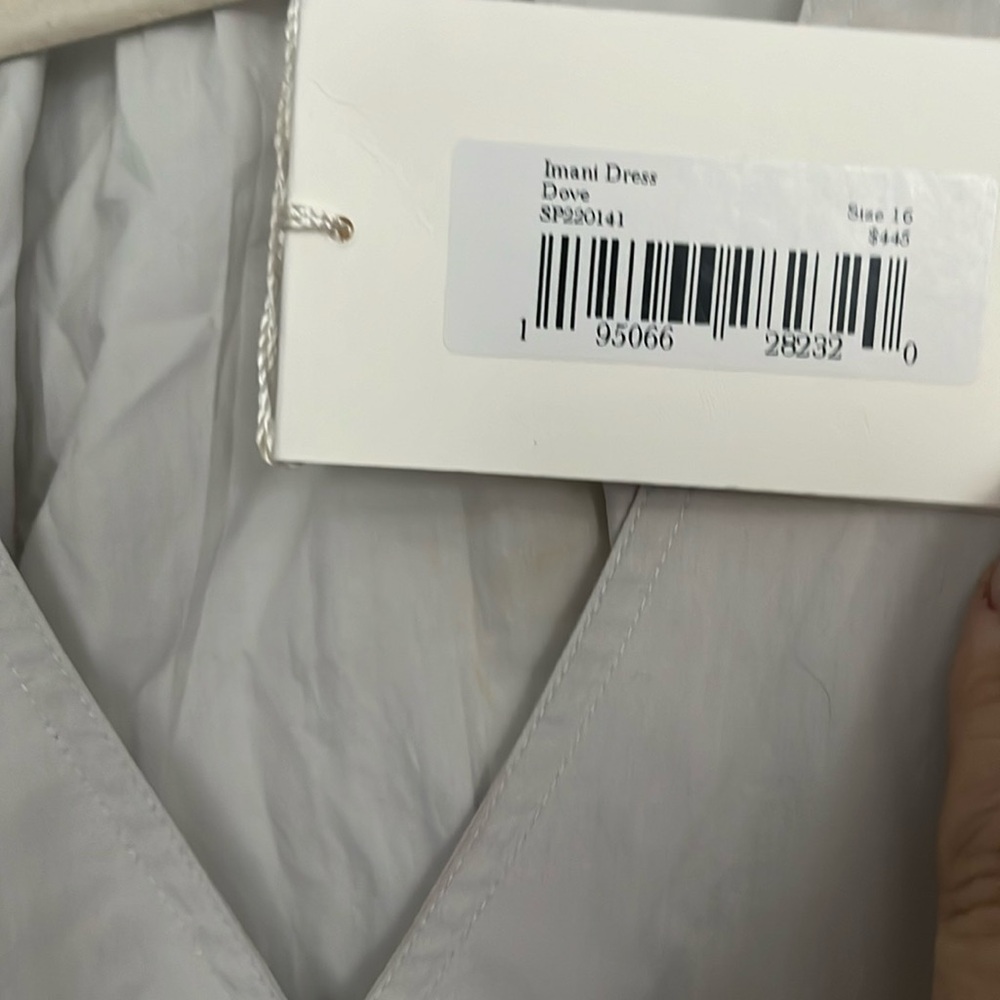 Ulla Johnson soft gray dress cinch at sides, size 16